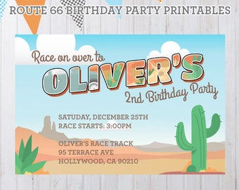 Personalized Radiator Springs Vintage Cars Birthday Party Printables - Invitation Only