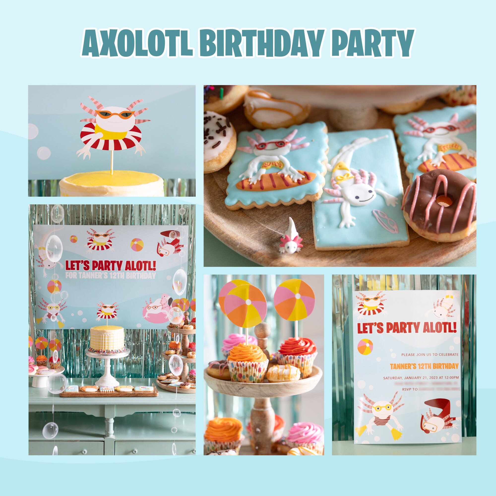 30 Pcs Axolotl Hanging Swirls Cute Axolotl Party Decorations Axolotl  Birthday Party Supplies Axolotl Gifts Animal Birthday Party Hanging Swirls  Party