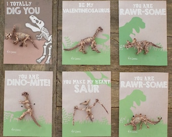 Dinosaur Valentine's Day Cards - Printable Files