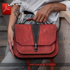 Schultertasche Schnittmuster 2020 - Leder Schultertasche Schnittmuster - Schnittmuster - Schultertasche pdf - PDF Download