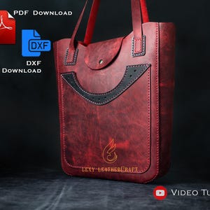 Shopping bag pattern - Tote Bag PDF - shopping bag sewing pattern - Leather bag pattern - Leather DIY - PDF Download