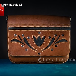 Crossbody Tasche Schnittmuster - Schnittmuster Tasche - Leder Vorlage - Vintage Tasche Schnittmuster - Leder DIY - Pdf Download