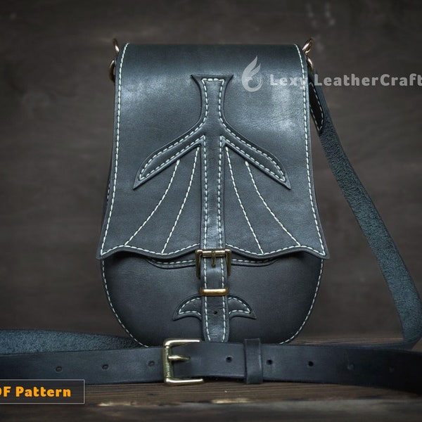 Leather Crossbody Bag Pattern - Shoulder Bag Pattern - Leather Bag Template - DIY - Pdf Download