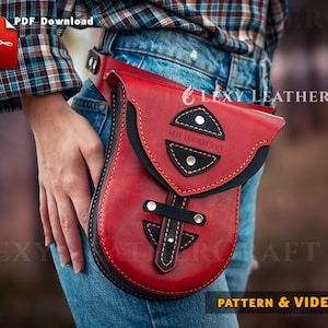 Leder Hüfttasche Schnittmuster - Ledertasche Schnittmuster -- Hüfttasche - Leder Hüfttasche Vorlage - Pdf Download