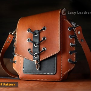 Leather Bag Pattern, Leather Shoulder Bag Pdf - DIY, Crossbody Bag Template - Pdf Download
