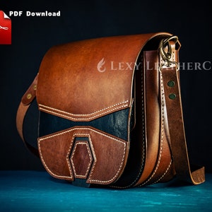 Crossbody Bag Pattern - Leather Bag Pattern - Leather Template - Vintage bag pattern - Pdf Download