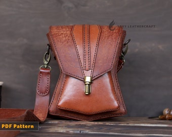 Wzór na skórzany pasek - Wzór na skórzaną torbę - Torebka typu crossbody pdf - Skórzany DIY - Pobierz plik PDF