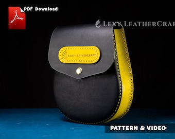 Leather Hip Pouch Pattern - Hip Pouch bag pattern - Leather DIY - Belt pouch pattern - Pdf Download