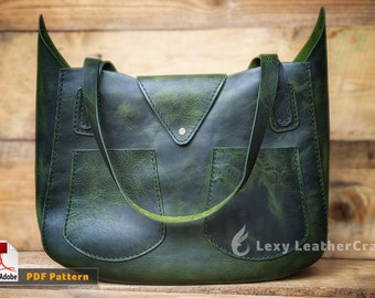 Patrón de bolso de mano - Patrón de bolso de cuero - Bolso de mano de cuero PDF - Descargar PDF