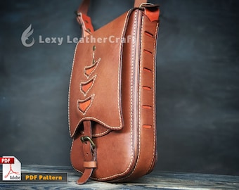 Ledertasche Schnittmuster - Leder Geldbörse Schnittmuster - DIY - Crossbody Pouch Schnittmuster - PDF Download