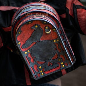 Modèle de sac à dos gothique en cuir corbeau - Modèle de sac à faire soi-même (téléchargement PDF)