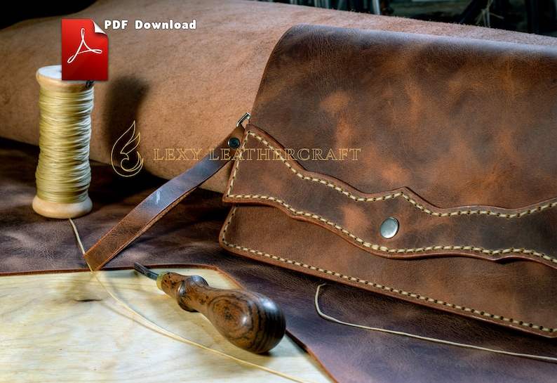 Leather clutch pattern clutch purse pdf Leather DIY Pdf Download image 10