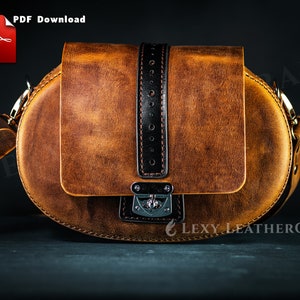 Patron de sac - Patron de sac à main en cuir - Gabarit en cuir - DIY en cuir - Patron de sac à bandoulière - Télécharger le PDF