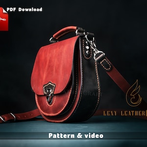 Crossbody Bag Schnittmuster - Taschenvorlage - Satchel Bag pdf - Ledertasche Schnittmuster - Leder DIY - PDF Download