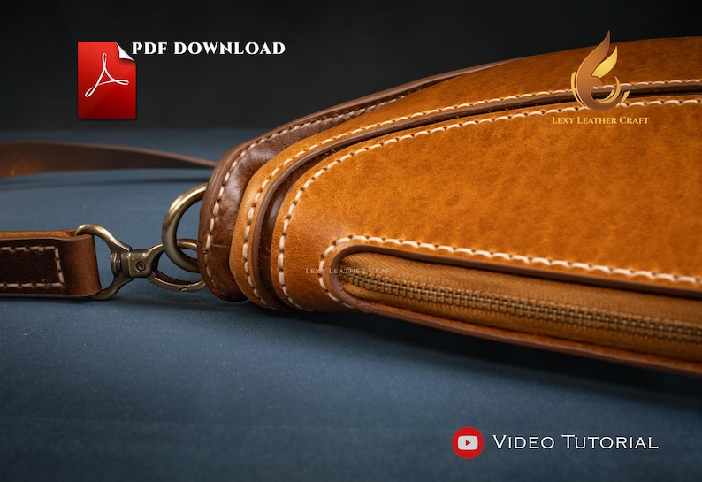 Crescent Leather Bag Pattern - Leather Shoulder Bag Pdf - Half Moon Bag ...