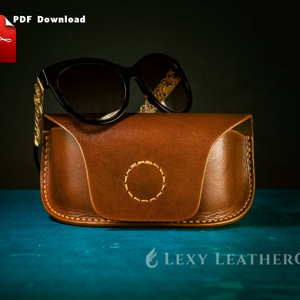 Sunglasses case pattern - Minimalist case Pattern - Leather DIY - PDF Download