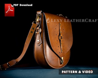 Leather Bag Pattern - Leather Crossbody bag Pattern - Leather Template - Leather DIY - PDF Download