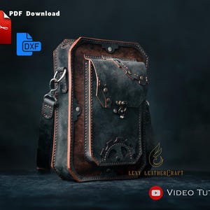 Modèle de sac en cuir - modèle de sac steampunk - cuir DIY - PDF à télécharger DXF