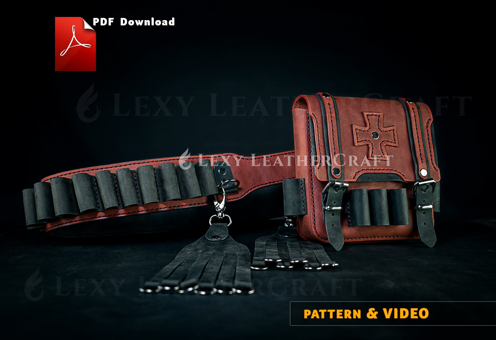 12番玉入れ…本皮 Leather Pattern for 12 Gauge Cartridge Holder - 25