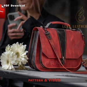 Bag Pattern - Leather Bag Template - Satchel Bag pdf - Crossbody bag pattern - Leather DIY - PDF Download