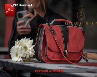Classic Satchel Leather Pattern, Crossbody Messenger Template, Elegant Everyday Purse PDF