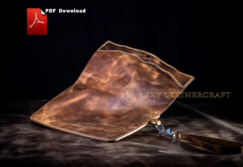 Leather clutch pattern clutch purse pdf Leather DIY Pdf Download image 5