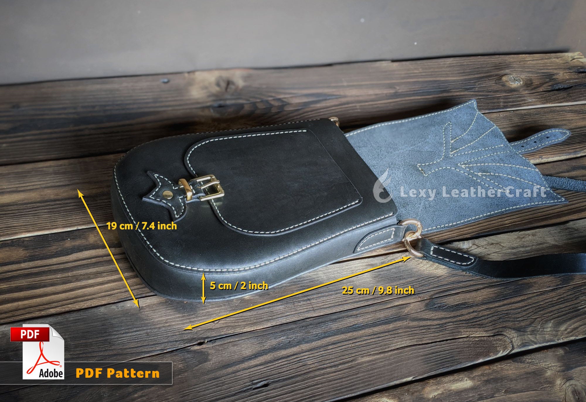 Leather Crossbody Bag Pattern - Shoulder Bag Pattern - Leather Bag ...
