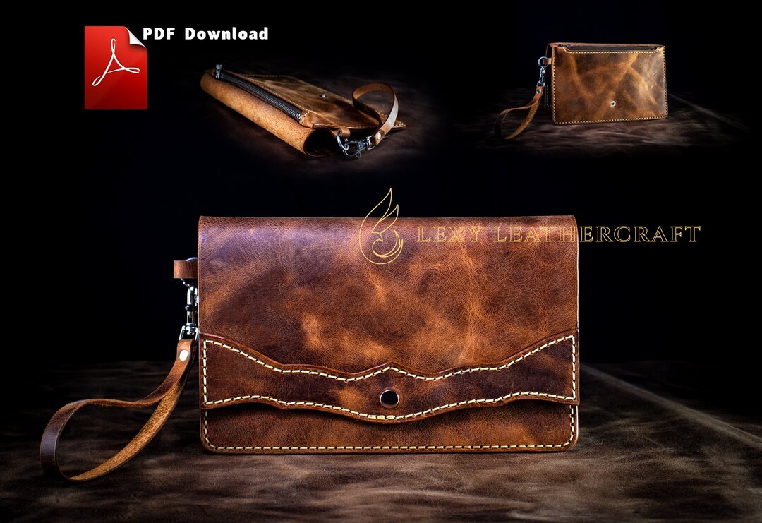 Leather Clutch Pattern Clutch Purse Pdf Leather DIY Pdf Download Etsy