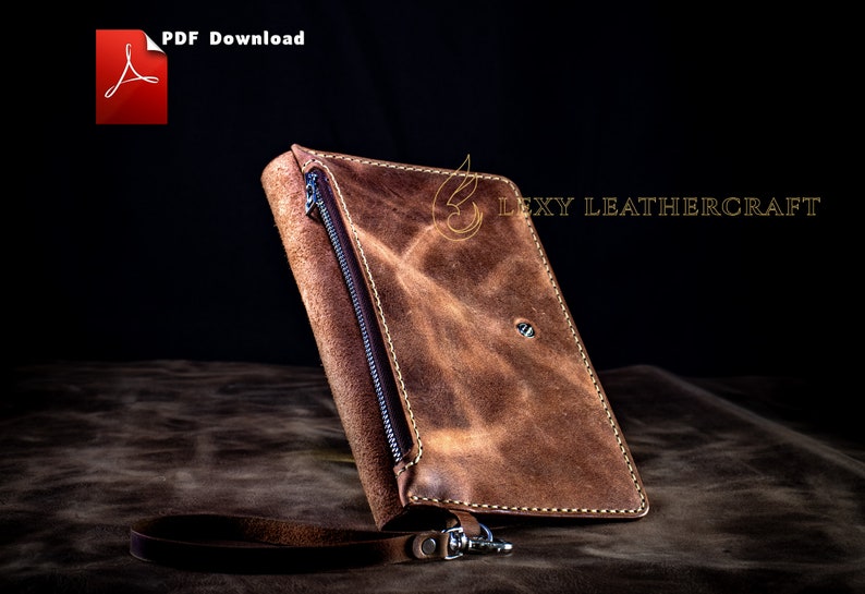 Leather clutch pattern clutch purse pdf Leather DIY Pdf Download image 4