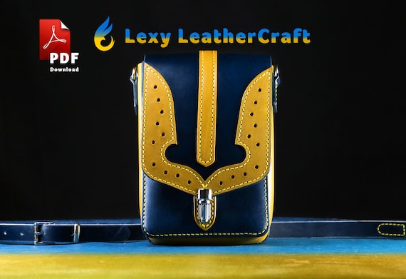 Crossbody Pouch pattern - Leather Bag Pattern - Leather Bag Template - Leather Pattern - Pdf Download