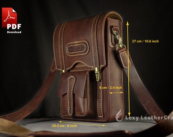 Ledertasche Schnittmuster - Crossbody Bag Schnittmuster - Leder Bag Template - Leder DIY