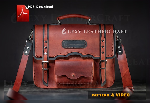 Crossbody Bag Pattern - Leather Messenger Bag PDF - Leather