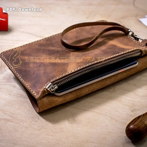 Leather clutch pattern clutch purse pdf Leather DIY Pdf Download image 3