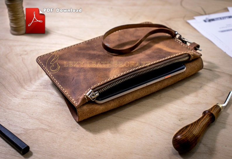 Leather clutch pattern clutch purse pdf Leather DIY Pdf Download image 3