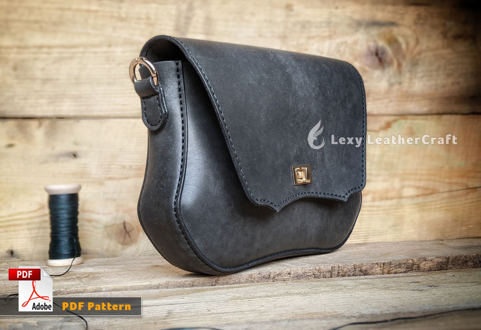 Leather Purse Pattern Leather Purse Template Leather Etsy