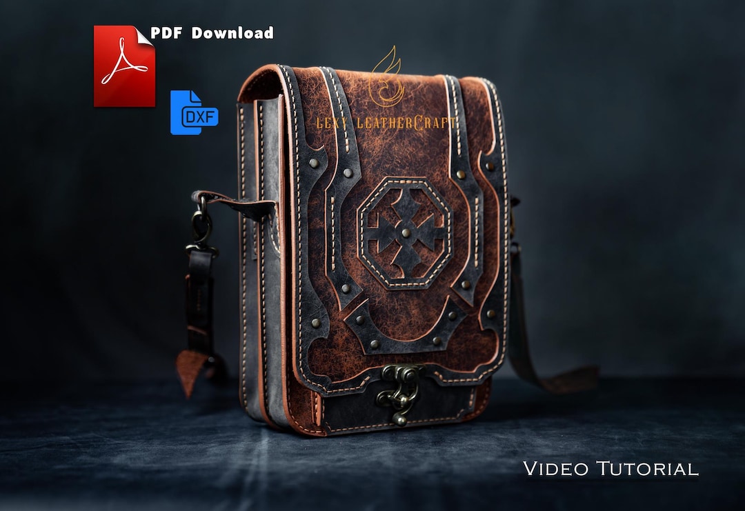 Leather Bag Pattern - Crossbody Bag Template - Leather DIY - Shoulder ...