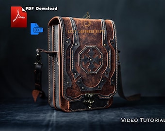 Ledertasche Schnittmuster - Crossbody Bag Template - Leder DIY - Schultertasche Schnittmuster - PDF Download