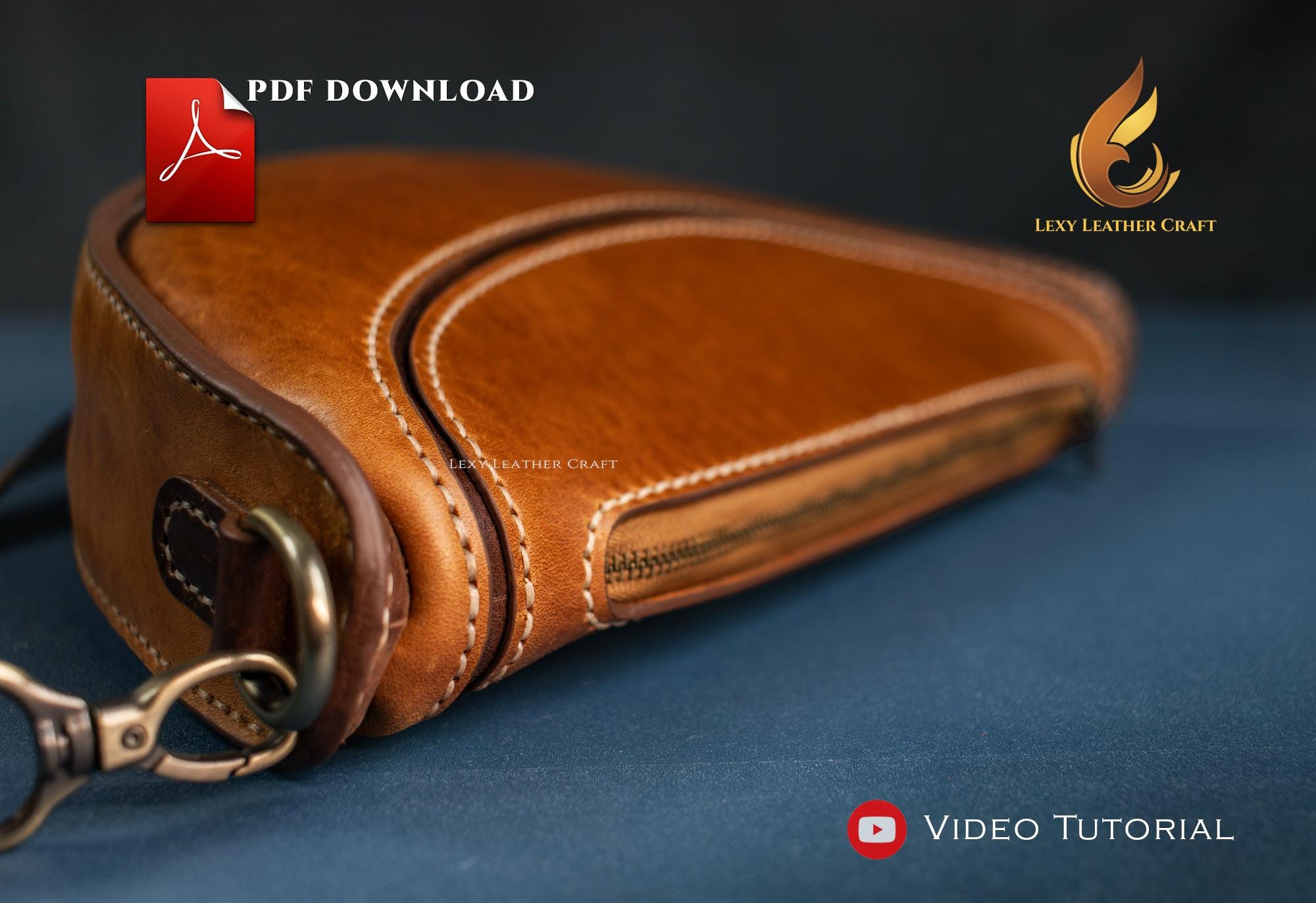Crescent Leather Bag Pattern - Leather Shoulder Bag Pdf - Half Moon Bag ...