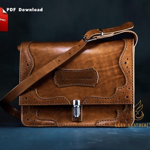 Leather Bag Pattern - Vintage Bag Pattern - Purse Pattern - Leather DIY - Crossbody Bag Pattern - Leather Bag Template - Pdf Download