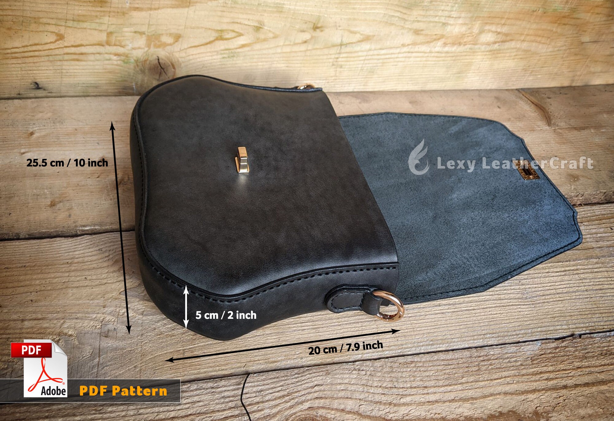 Bag Pattern - Leather Purse Pattern - Leather Purse Template - PDF ...