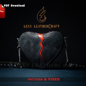 Heart bag Pattern - Broken heart Bag Pattern - Leather Bag Pattern - Gothic bag Pdf - Pdf Download