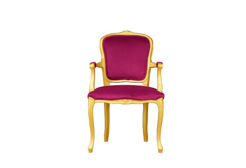 Vintage Chair Pink And Gold Louis Xv Style Armchair Etsy