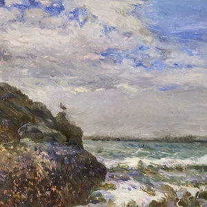 Original pleinair oil painting framed “ San Francisco. Ocean “