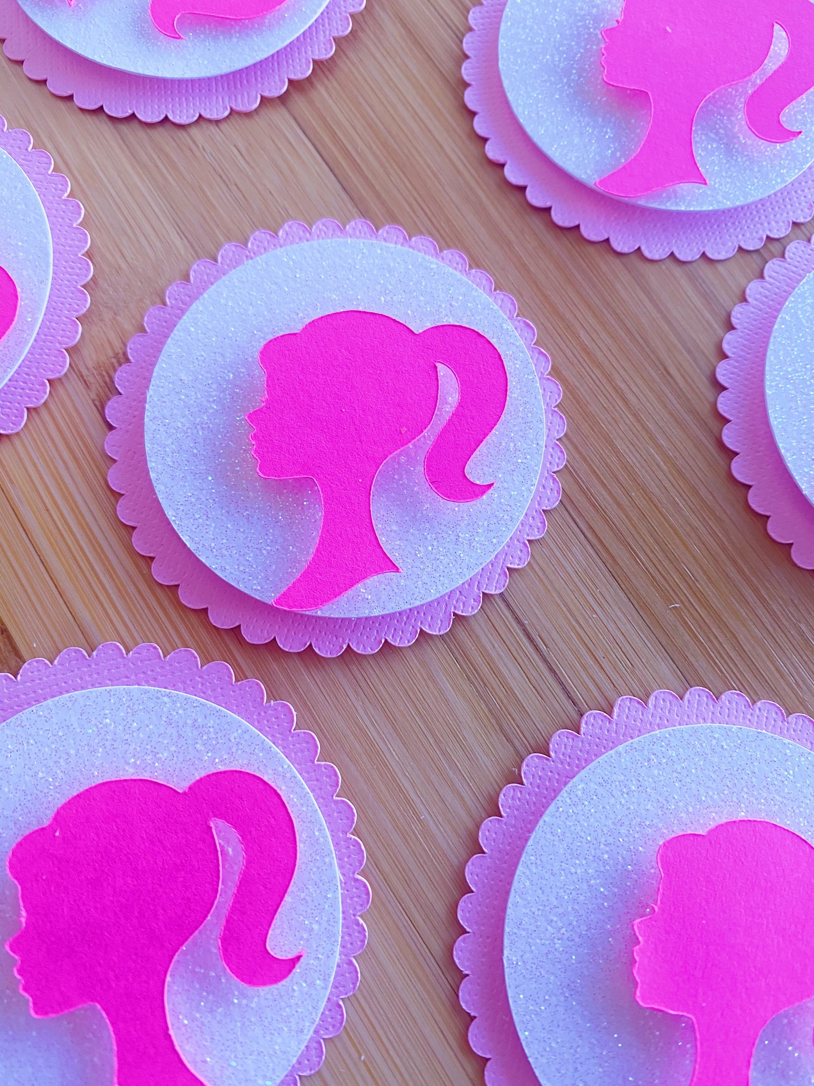 Barbie Inspired Cupcake Toppers Barbie Party Favors Etsy