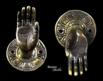 SMALL 2x1.6&quot; Buddha Hand Abhaya Mudra Gesture Of Protection,Reassurance,Blessings/Dispelling Of Fear~Home Display Drawer Handle