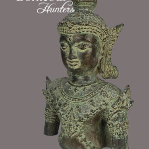 Thai Buddha Torso In Royal Attire 42CM Bronze Beautiful Thai Buddha On Base Antique Verde Gris Rustic Buddha