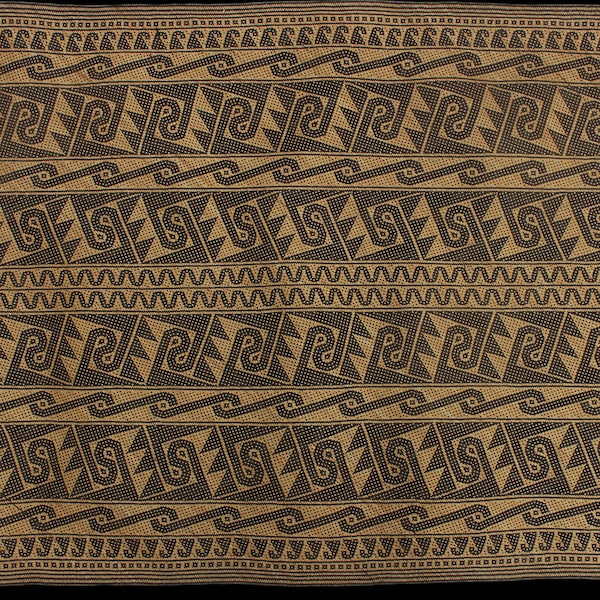 193x102CM Borneo Rattan Rug,Tribal Penan Mat, Ceremonial Carpet, Traditional Handwoven Natural Rattan Fiber Accent Area Rectangular Rug