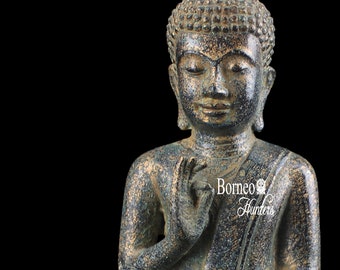 【カンボジア産】仏像【アンティーク・希少】 仏像 - アンティーク クメール スタイル ブロンズ瞑想バイヨン