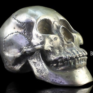 Vintage Antique Brass Skull 12x18CM Human Skull Realistic Skull Sculpture &gt;&gt; Protection, Strength, Power, Fearlessness, Wisdom, And Guidance