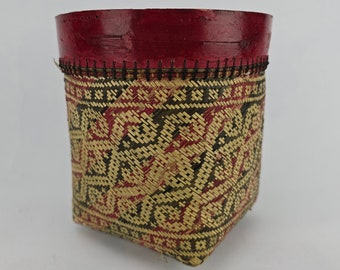 Antique Borneo Basket, Dayak Iban Rattan Dowry Basket, Plaited Art